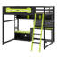 Lit mezzanine en bois avec bureau-879620465