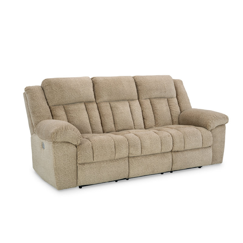 Defant Tip-Off Power Reclining Sofa, Brown Polyester