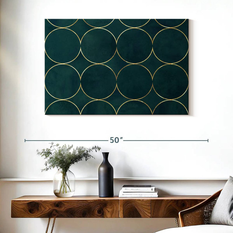 Kerner Abstract Gold Rings, 26'' H x 39'' W