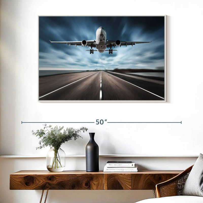 Avion de piste, Cadre flottant blanc, 40 po x 27 po