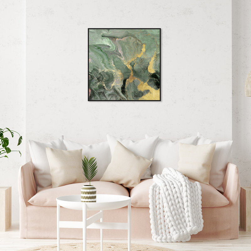 «Jade Cosmos», reproduction d'impression sur toile, H 30 po x l 30 po, Cadre noir
