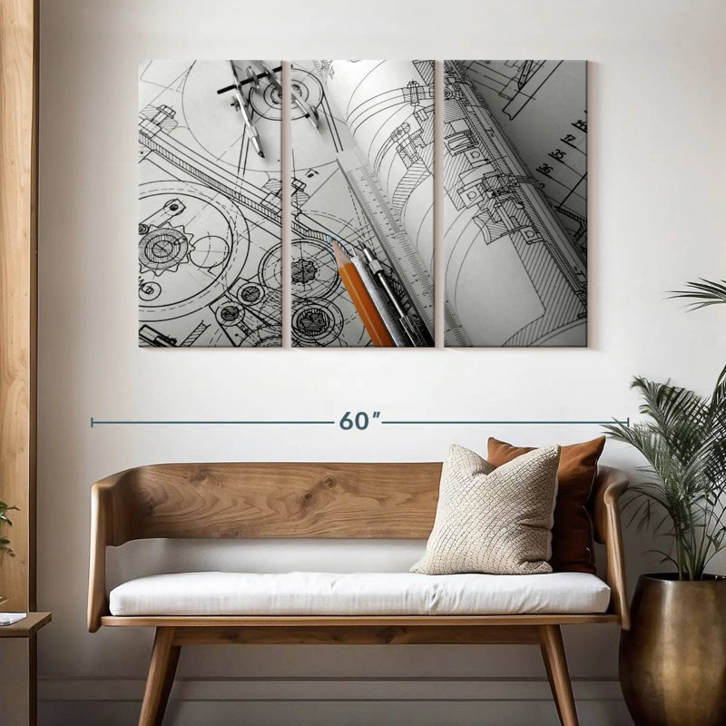 Senne Technical Drafts, 32" H x 50" W
