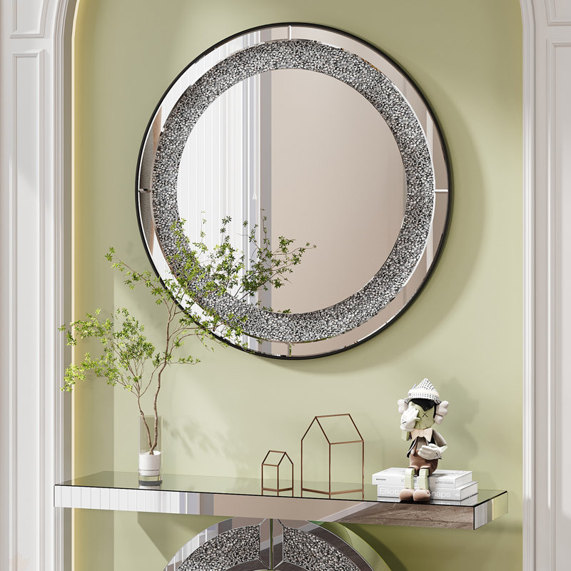 Miroir rond en cristal 33,46 "(85Cm)
