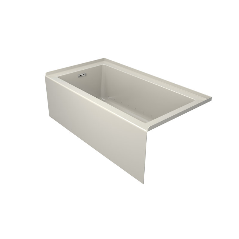 Comfort Linea™ 60" x 32" Pure Air® Bathtub with Drain, Oyster, Right
