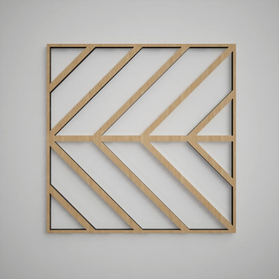 Genoa Decorative Fretwork Wood Wall Panels, Medium, 15 3/8"W x 15 3/8"H x 3/8"T, White Oak