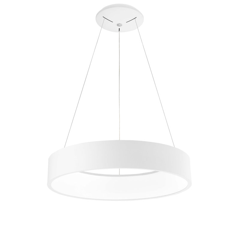 Rando 1 - Light LED Drum Pendant, White