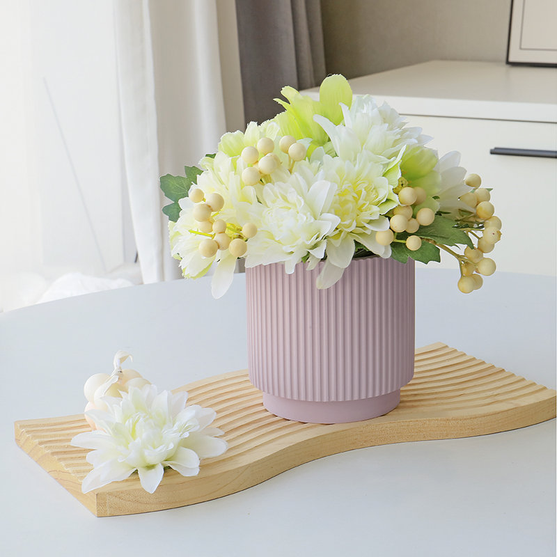Jaylun Polyresin Table Vase, Gray