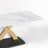 Dashon Modern Rectangular Sintered Stone Dining Table with Gold Stainless Steel Base-2054511081