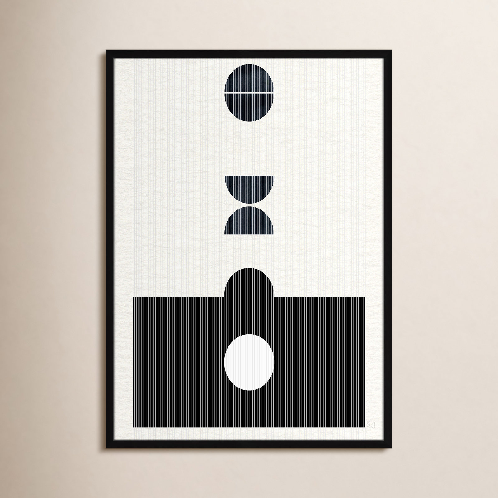 Eclipse I Print by Susan Jill, 35.5" H x 25.5" W x 0.75" D, Satin Black Framed