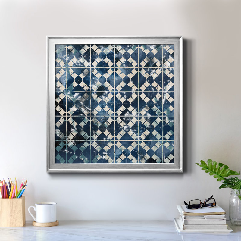 «Tile-Dye V-Premium», reproduction encadrée prête à être accrochée, H 34,5 po x l 34,5 po x P 1,5 po, Toile avec cadre doré