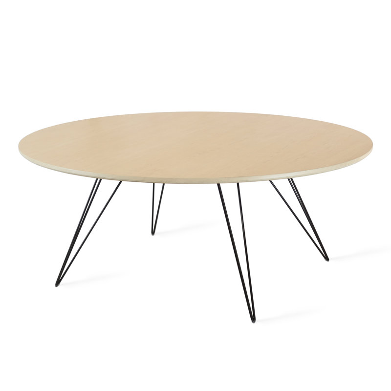 Williams Single Coffee Table, Black, 18" H x 46" W x 40" D, Maple