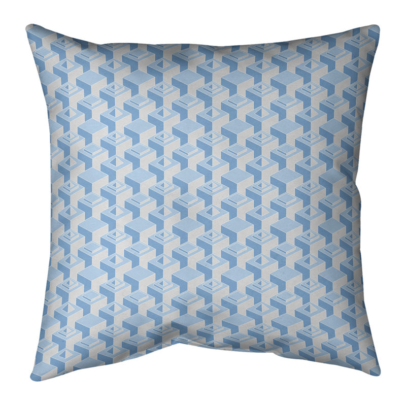 Housse de coussin Skyscrapers, 14 po x 14 po, Sarcelle frais, Polyester filé