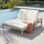 Méridienne double réglable pour l'extérieur avec coussins - Méridienne de patio en bois massif pour la piscine, le jardin ou le balcon-1767570346