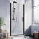 28 in. x 72 in. Pivot Shower Door with Frameless Hinged Frame, Matte Black