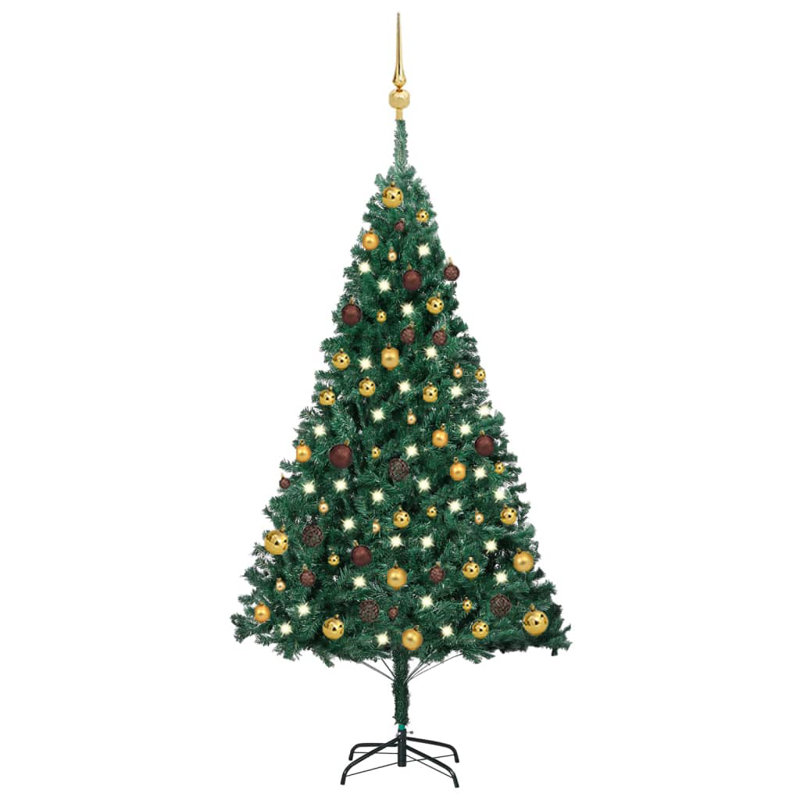 Artificial Christmas Tree with LEDs&Ball Set, 4.92ft H