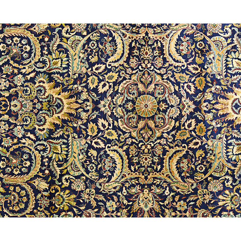 Hand Knotted Area Rug, Blue, Rectangle 12'4" x 9'