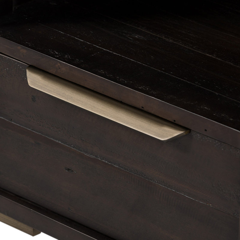 Birchanger Solid Wood Nightstand, Black