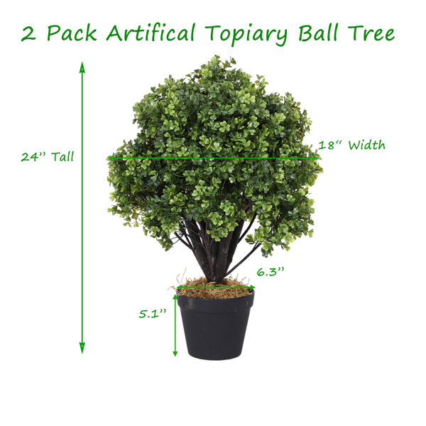 7 Small Boxwood Topiary Ball 2 Pack