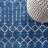 Kateshia Moroccan HYPE Boho Vintage Diamond Blue/White Rug-293117976