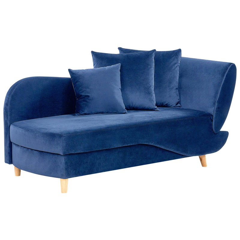 Ahliyah Upholstered Chaise Lounge, Blue, Right Hand Facing