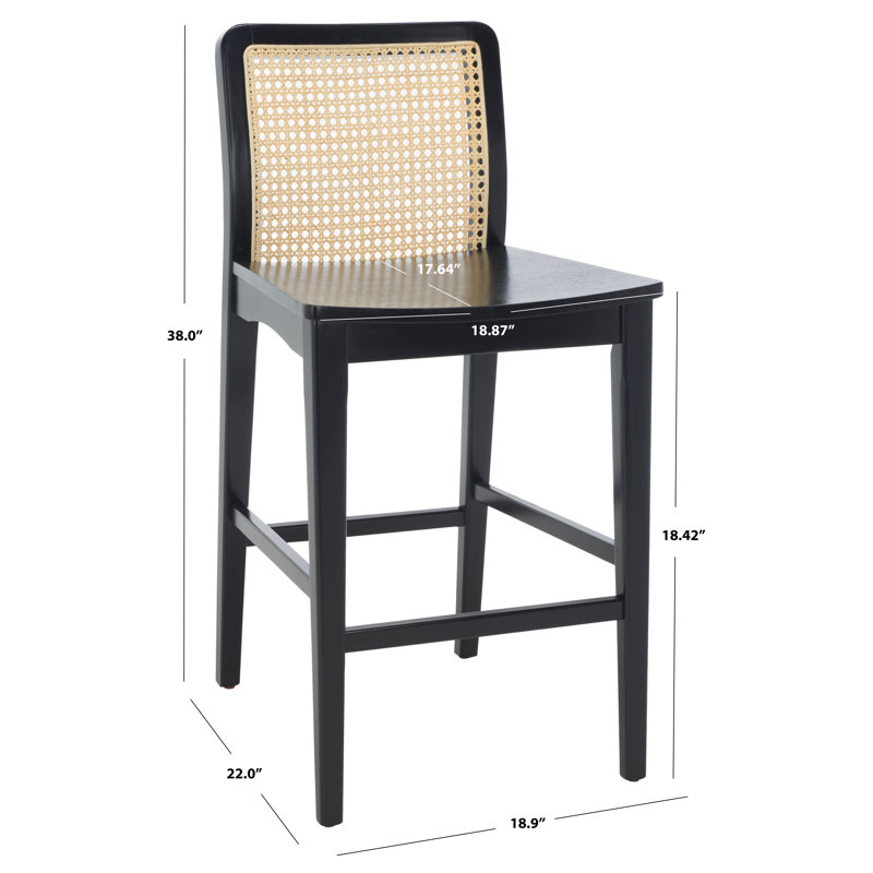 Tabouret de bar et de comptoir Avari, Tabouret de comptoir (siège d'une hauteur de 25 p, Noir