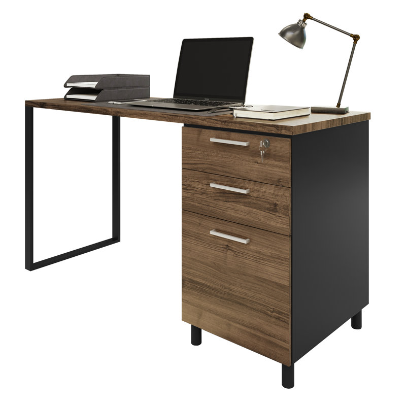 Bureau réversible Faith-Sharona, Brun / noir