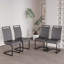 Chaises de salle à manger, chaise d'appoint rembourrée en similicuir à haut dossier avec pieds en métal noir-114326281