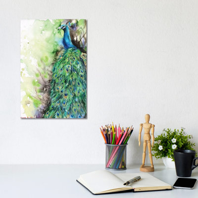 Peacock 1 Piece Wrapped Canvas Painting