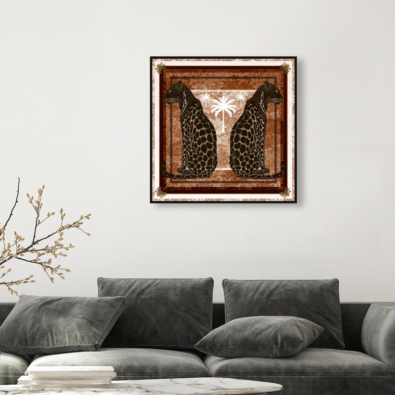 Casablanca Leopardo Print Glam Jungle by Oliver Gal, Black Frame, 12 x 12, 31"H x 31"W, Black Frame