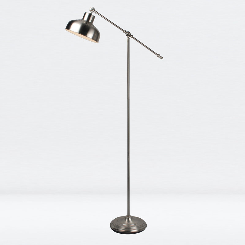 Graddy 146.3cm Task Floor Lamp, Satin Nickel