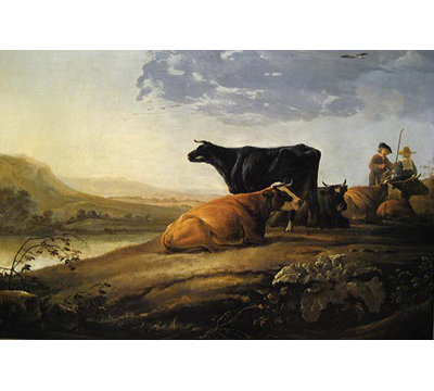 "young herdsmen avec cows" par cuyp aelbert-impression