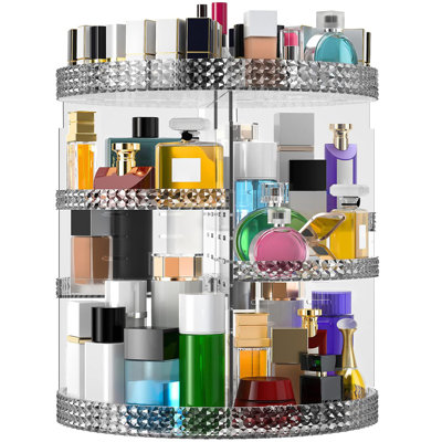 Organisateur de maquillage rotatif 360 avec 7 couches réglables - Rangement pour parfums et cosmétiques pour comptoir de salle de bain et de salle de bain