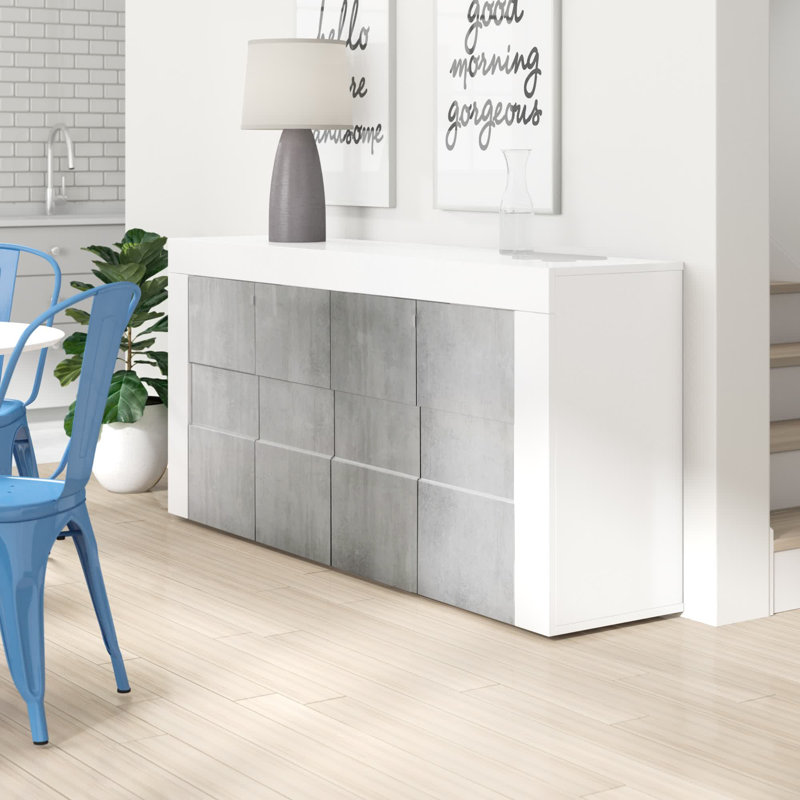 Emilee 181cm Sideboard, White/Cement