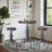 Anguel Pine Round Solid Wood Top Metal Base Dining Table-839709720
