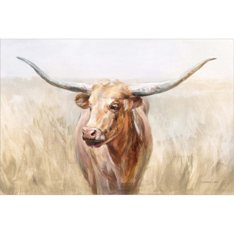 «Big Sky Longhorn Neutral» par Danhui Nai - impression encadrée