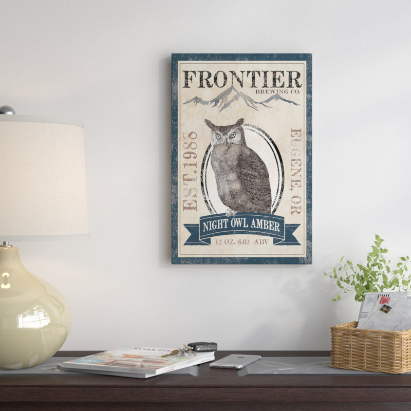 « refrontière infuseing co. iii (night hibou ambre) », affiche sur toile, H 26 po x l 18 po x P 1,5 po, Toile tendue