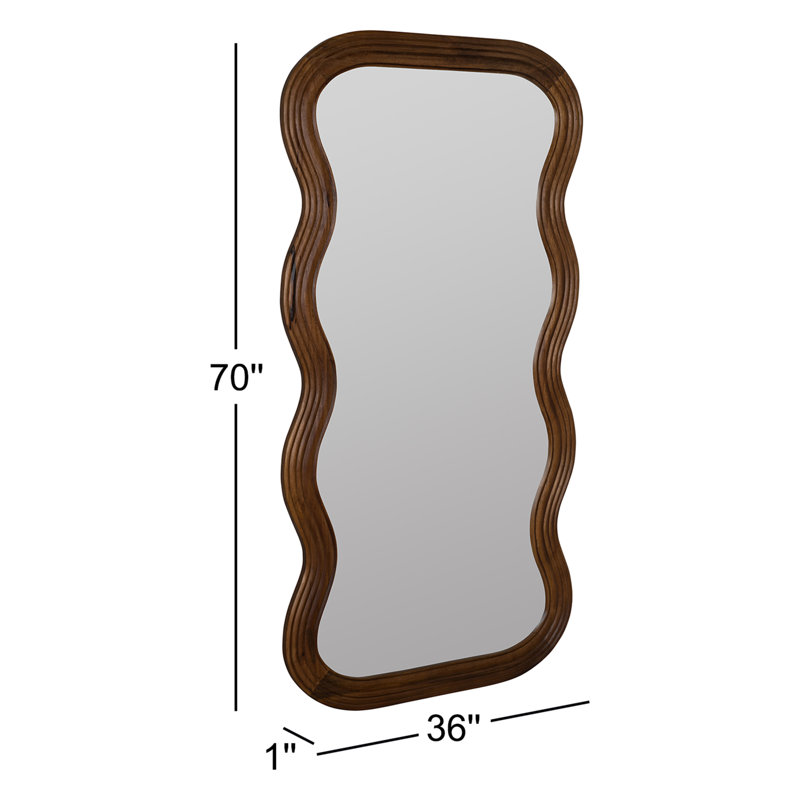 Frances Wavy Solid Wood Beveled Mirror