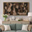 Impression sur toile encadrée moderne moderne de forme organique abstraite brune-125011621-125011619