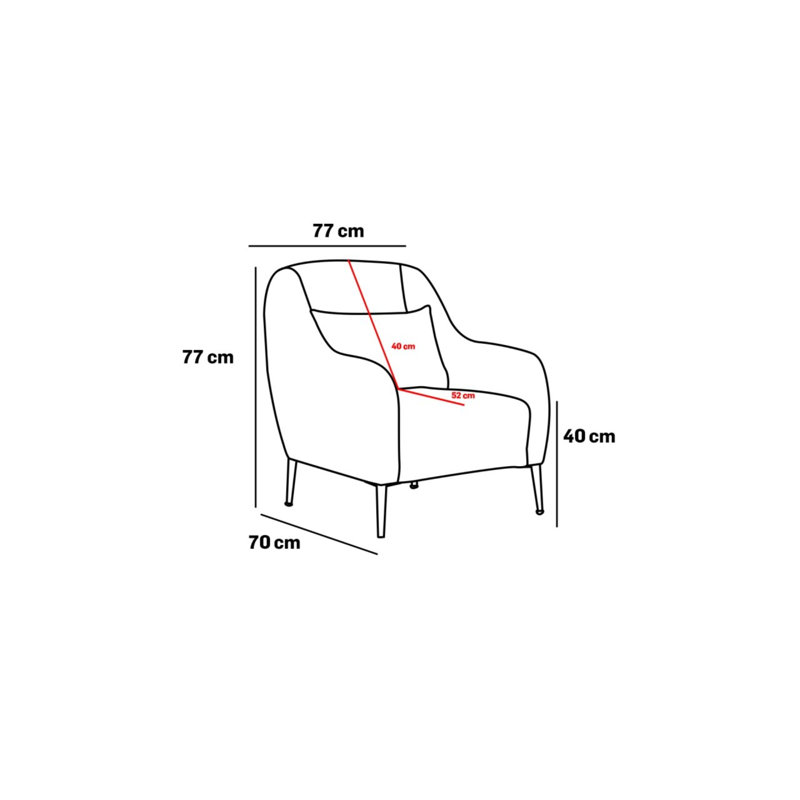 Fauteuil club Darron, 100 % polyester crème