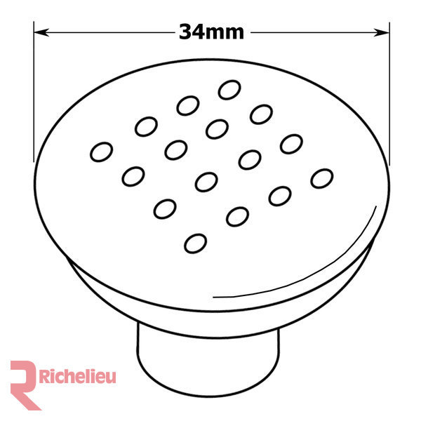 Expression 1 5/16" Diameter Mushroom Knob, Matte Black