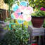 Rouleau de fleurs rayé irisé 13,5 pouces
