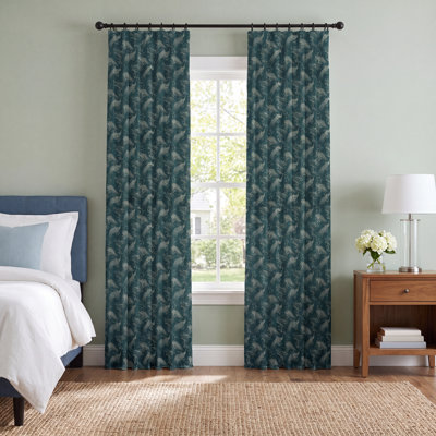 Serafina Peacock Jacquard Curtain in Sapphire