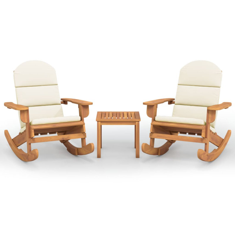Ensemble de chaises pliantes Adirondack d'extérieur Doncaster, Brun / blanc