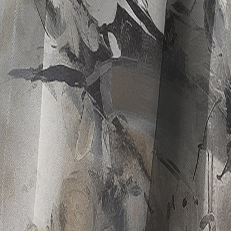 Rideau occultant géométrique gris et noir Inner Worlds of Marble III - 1 panneaux, L 52 po x L 84 po