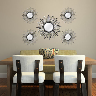 Manahan (Set of Five) Round Framed Accent Mirrors