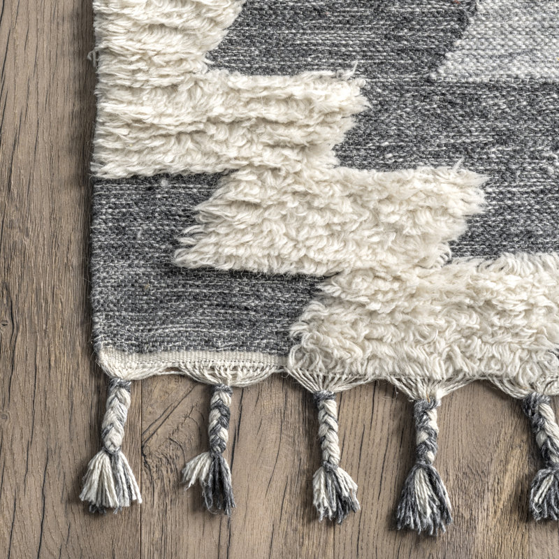 Tapis gris / crème Delonge Southwestern, Rectangle 5 pi x 8 pi