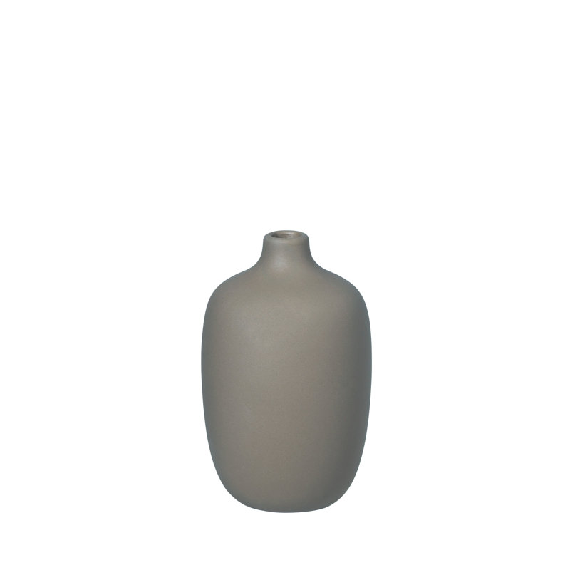 CEOLA Ceramic Table Vase 10'', 5.1" H x 3.2" W x 3.2" D, Satellite Taupe