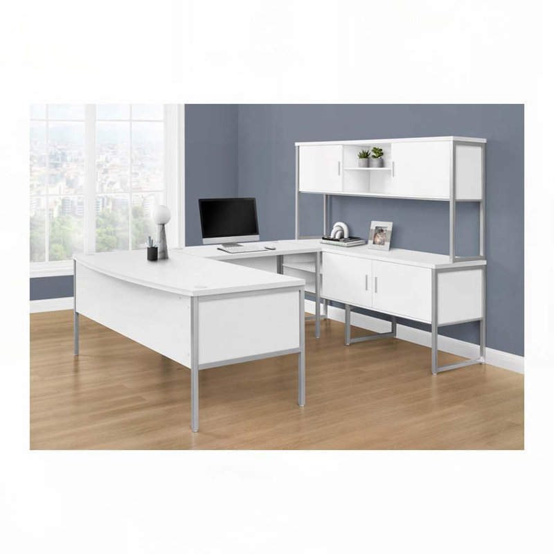 Bureau d'ordinateur personnel, Blanc / Gris