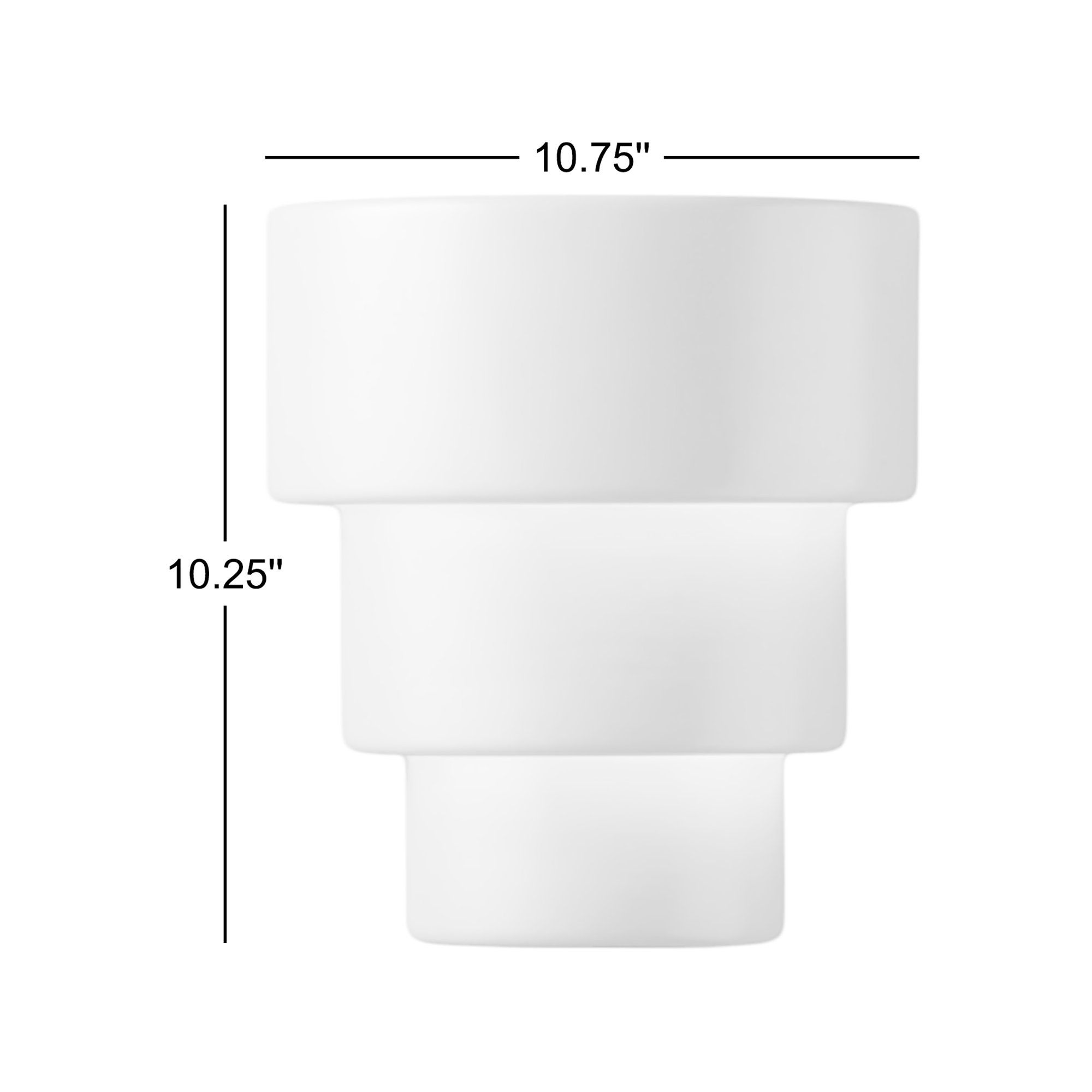 Alvera Ceramic Dimmable Flush Mounted Sconce, Gloss White, 10.25" H x 10.75" W x 6.25" D, LED (Integrated)