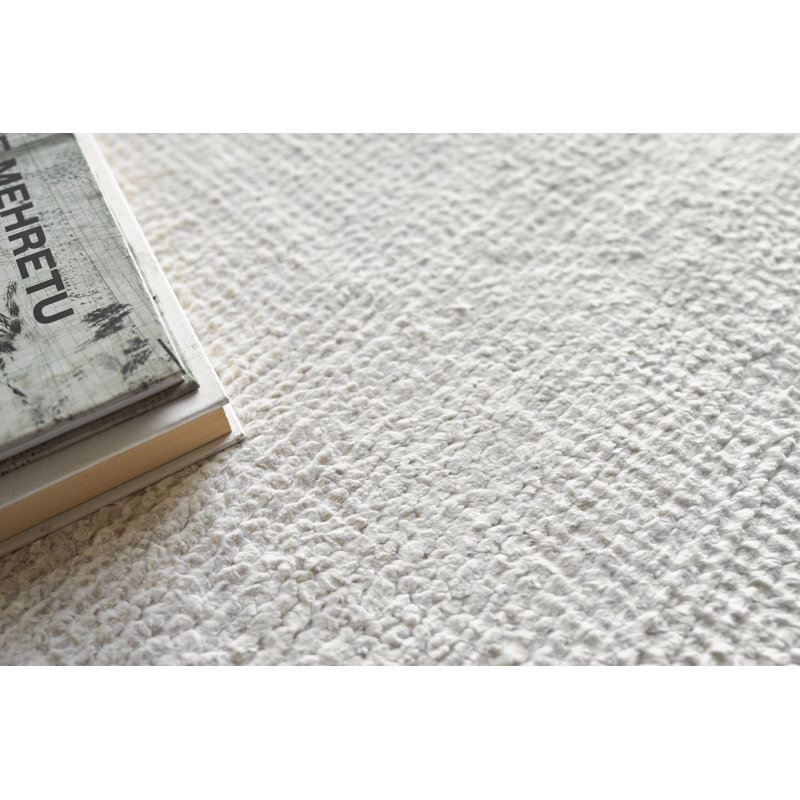 Plush Area Rug in White, Rectangle 8' x 10'